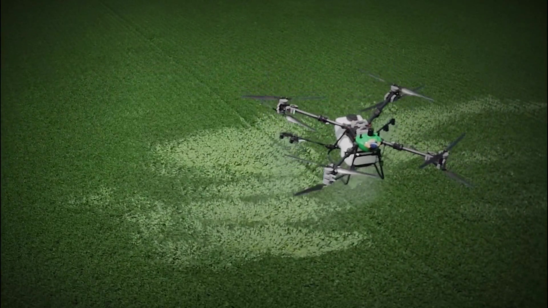 Drones agrícolas pulverizando un cultivo
